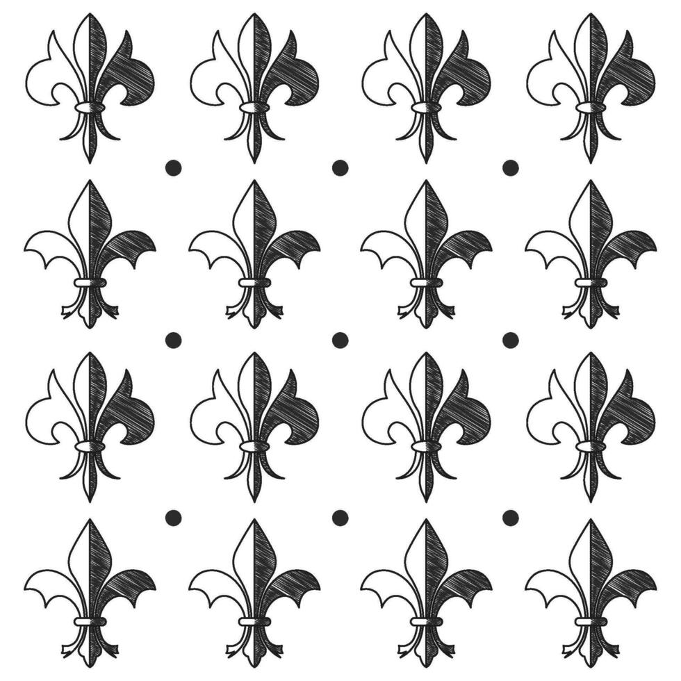 Seamless pattern background with lys flower symbols Vector