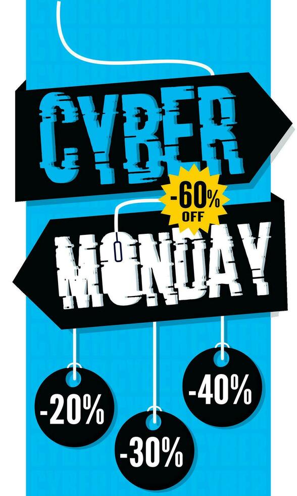 Colored cyber monday sale poster Vector