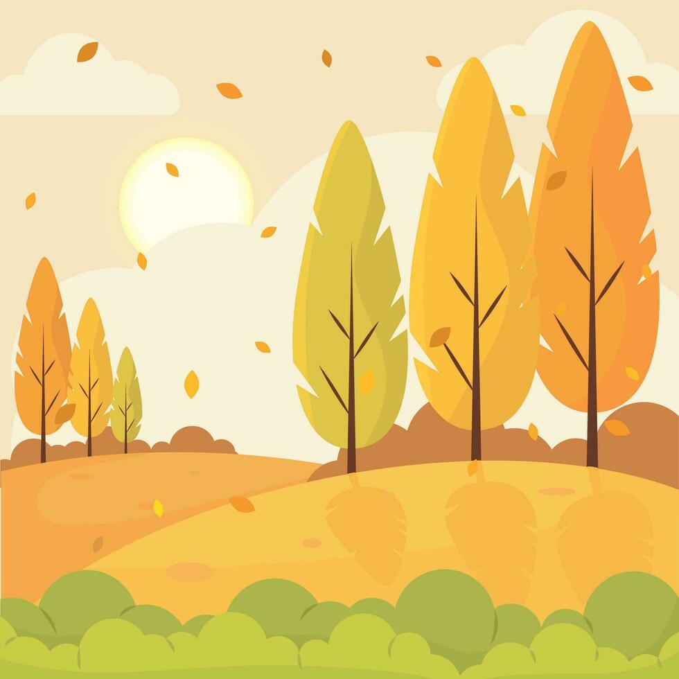 de colores estacional otoño paisaje guión vector