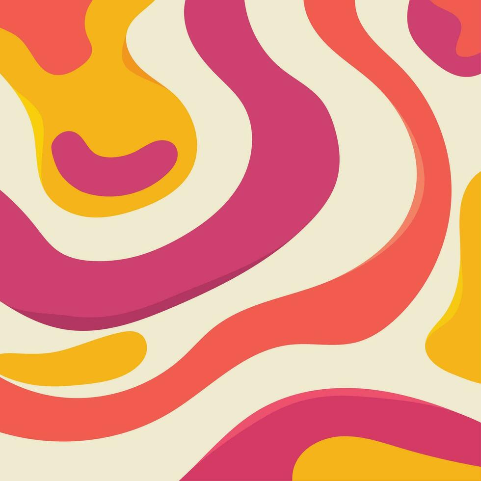Colored 70s groovy background wallpaper Vector
