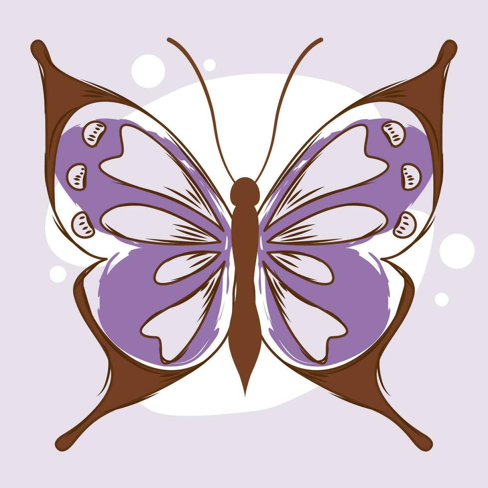 Isolated vibrant colored sketch of a detailed butterfly Vector