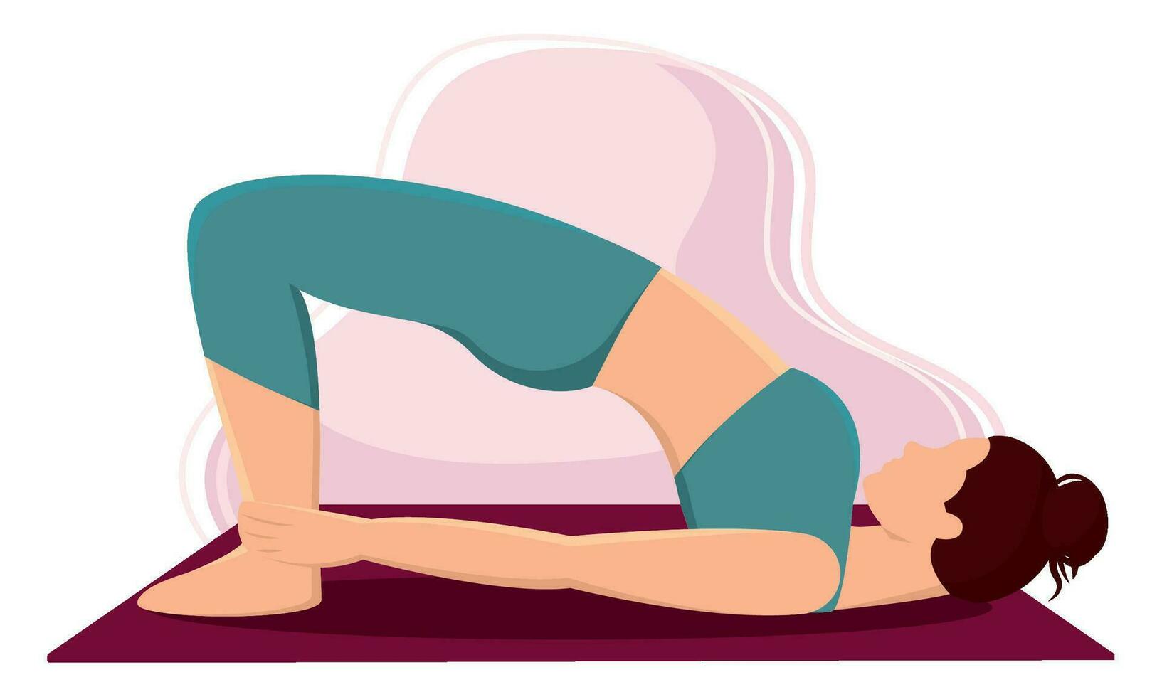 aislado linda niña personaje haciendo yoga ejercicios vector