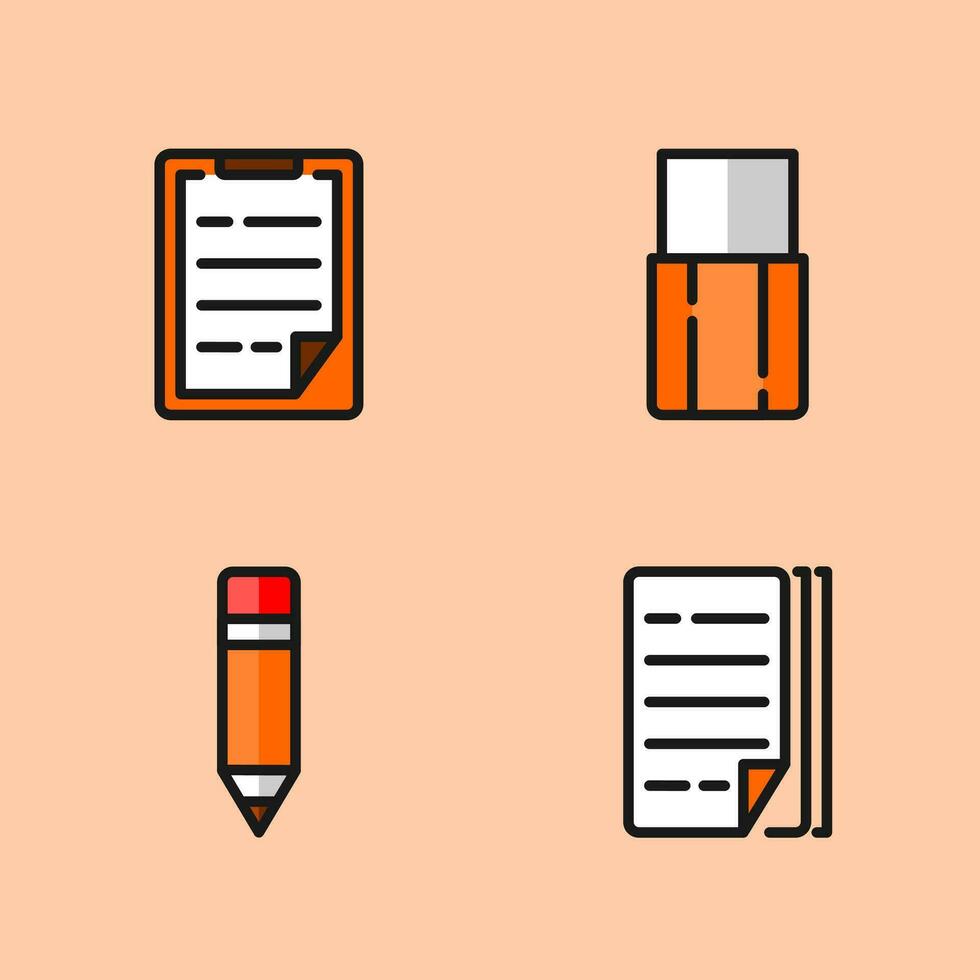 simple icons of pencil and paper vector