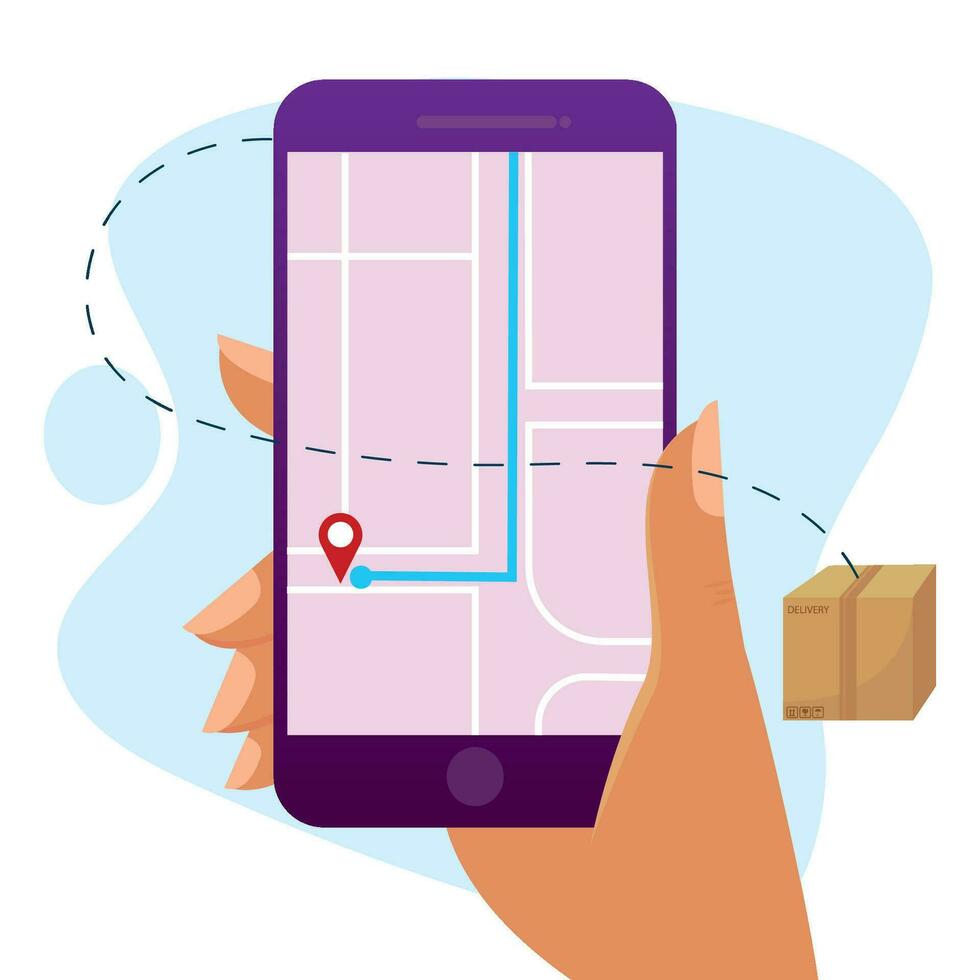 Isolated smartphone icon Map app Concept mobile app Vector