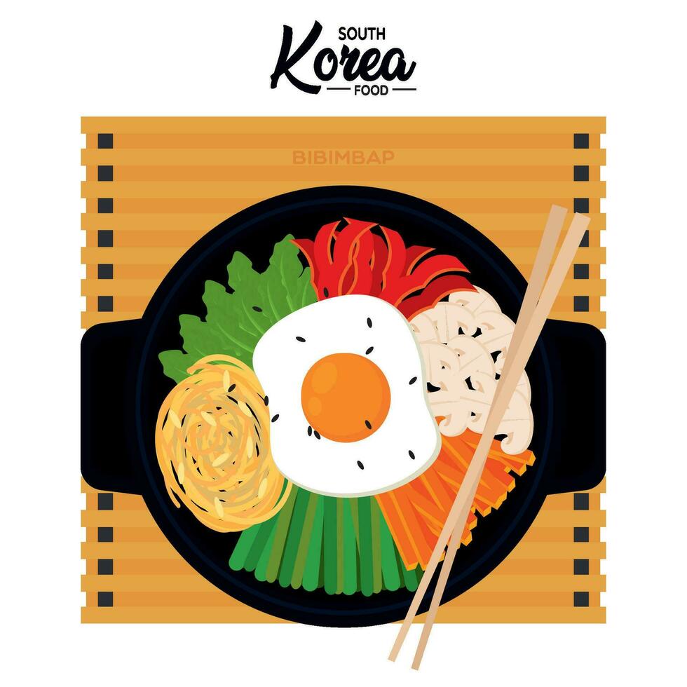 Isolated south korean traditional food Vector