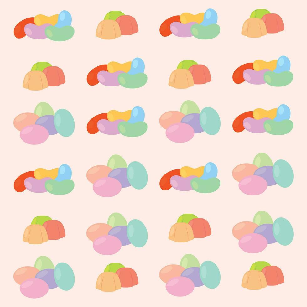 Colored seamless pattern background with bean candies Vector