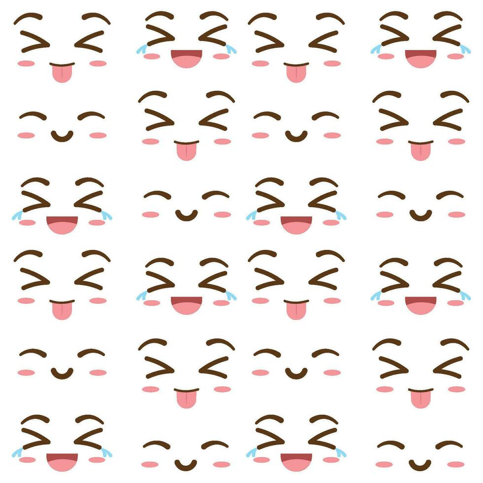 Seamless pattern background with borderless facial expressions Vector