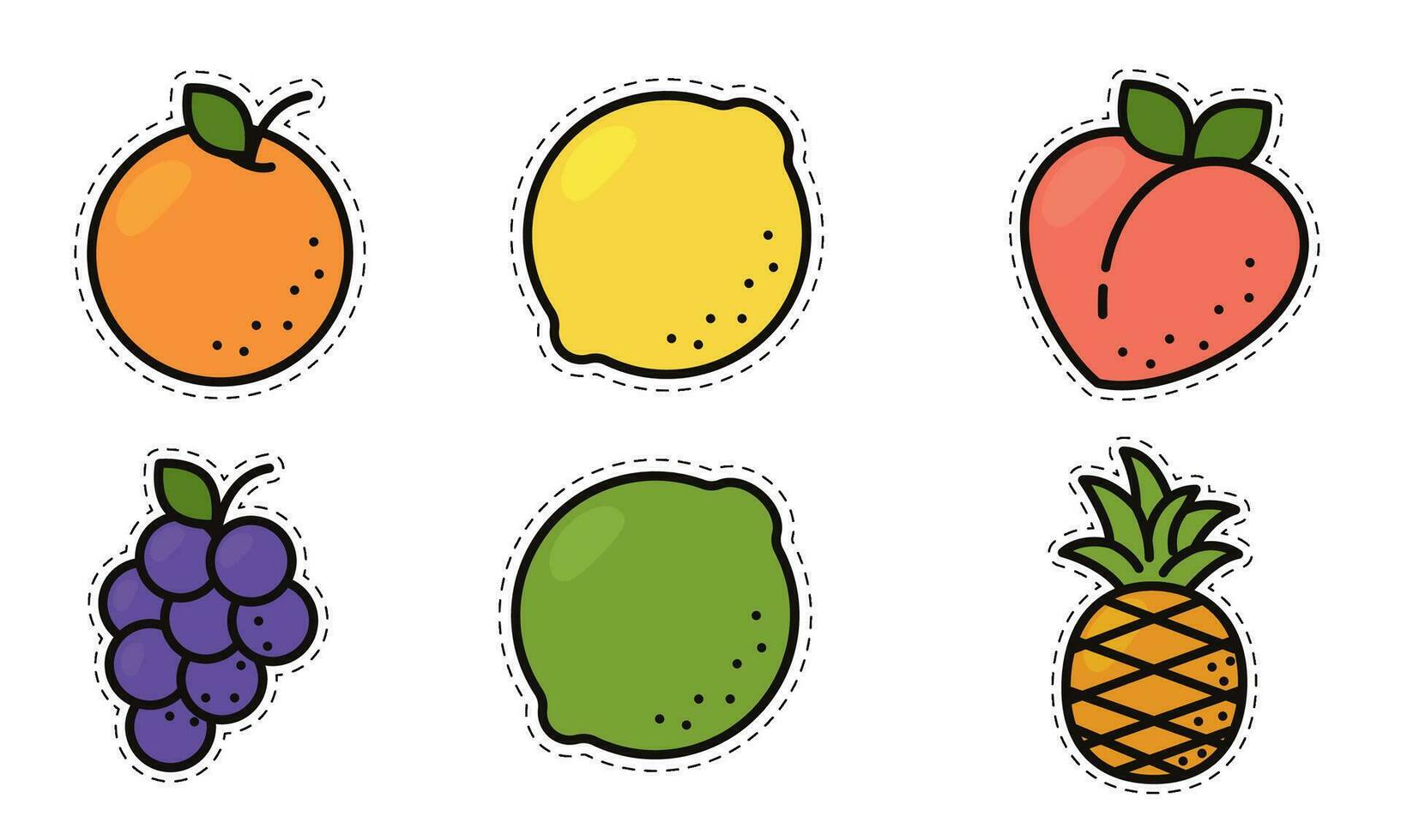 conjunto de de colores Fruta íconos vector