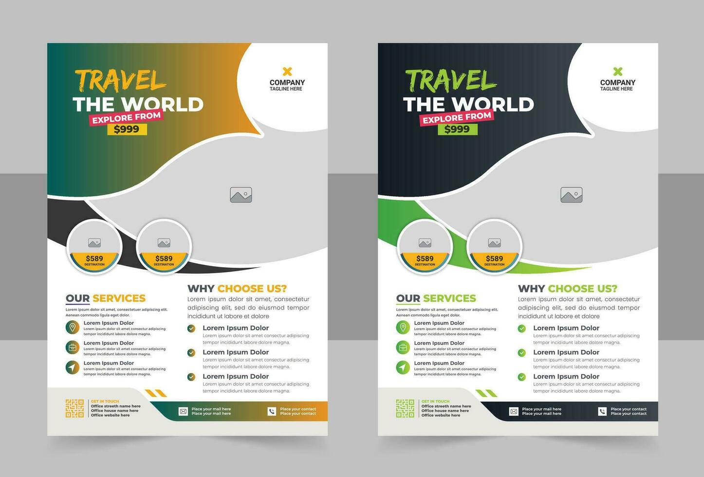 Tours And Travel Design For Flyer, Poster, And Banner Template. Concept For World Tourism Day. Summer Beach Travelling. Tourism Business Marketing Flyer Or Poster With Abstract Digital Background vector