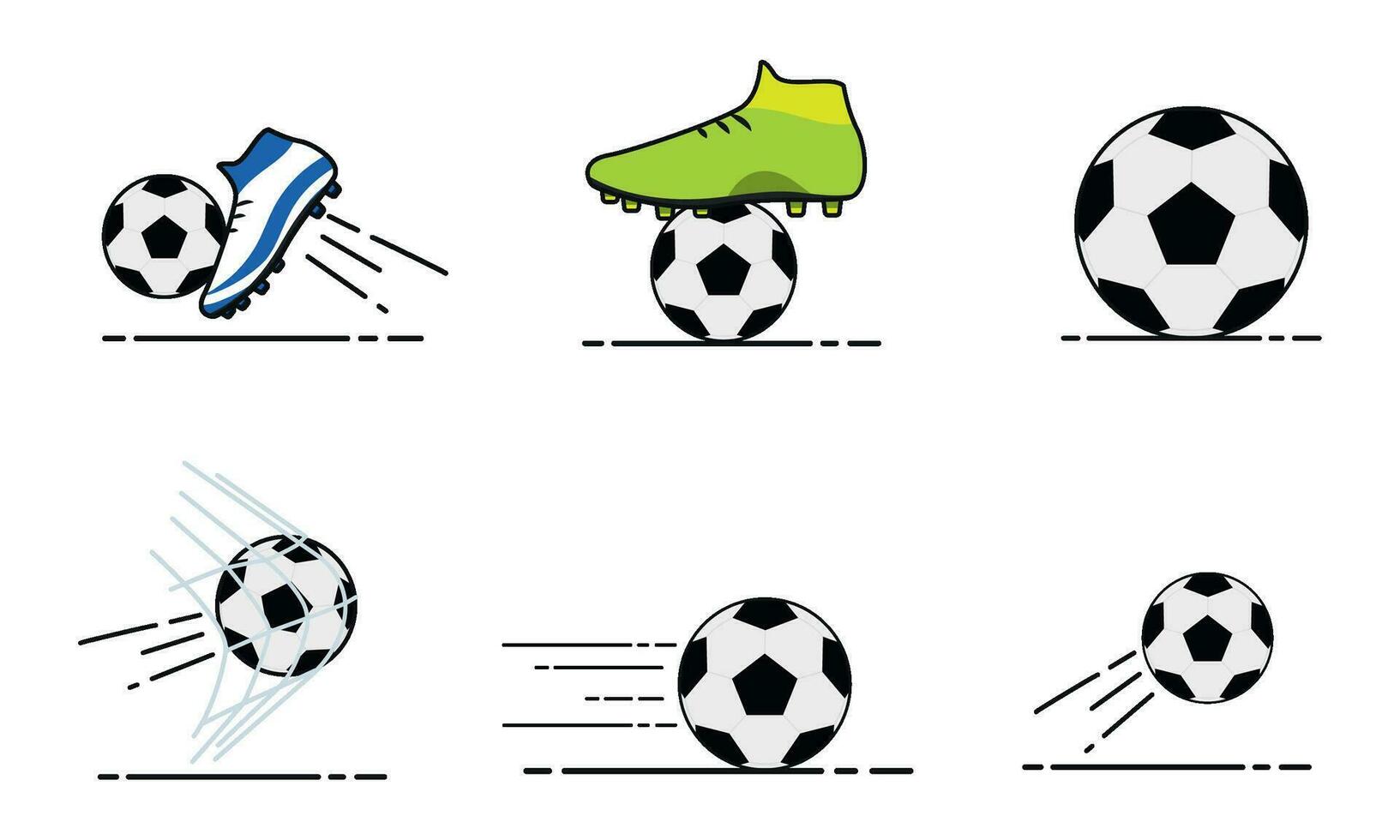Set of football balls Sport icon Vector