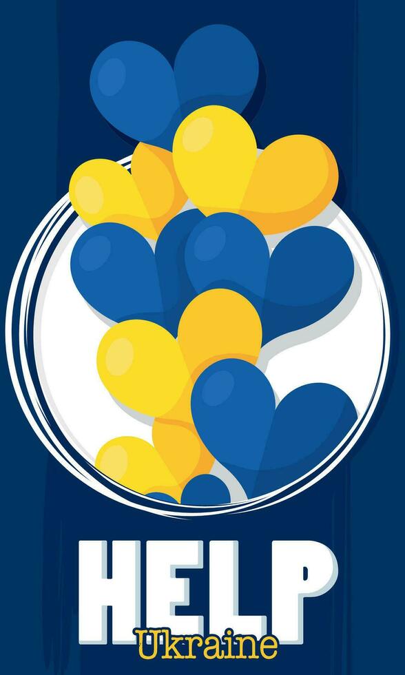 Colored help ukraine concept poster Vector
