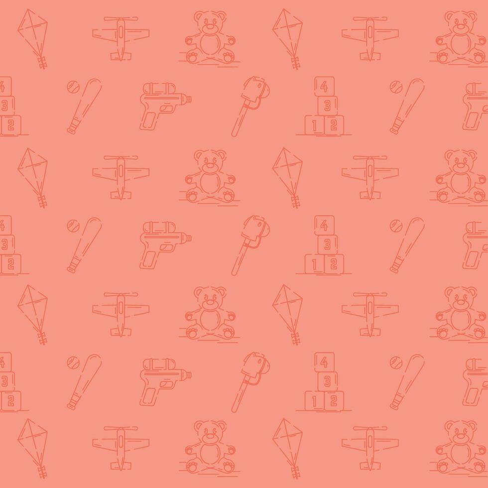 Seamless pattern background with toy icons Vector