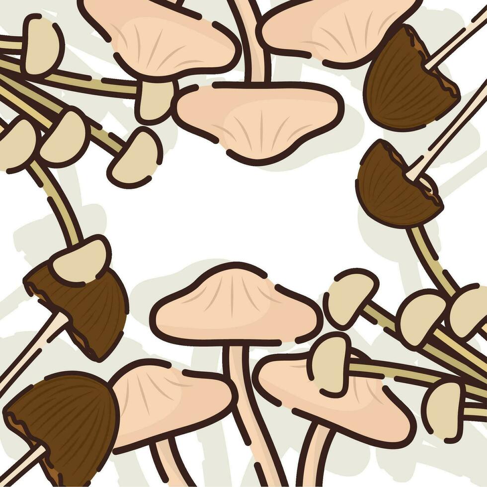 Seamless pattern background with mushroom icons Vector