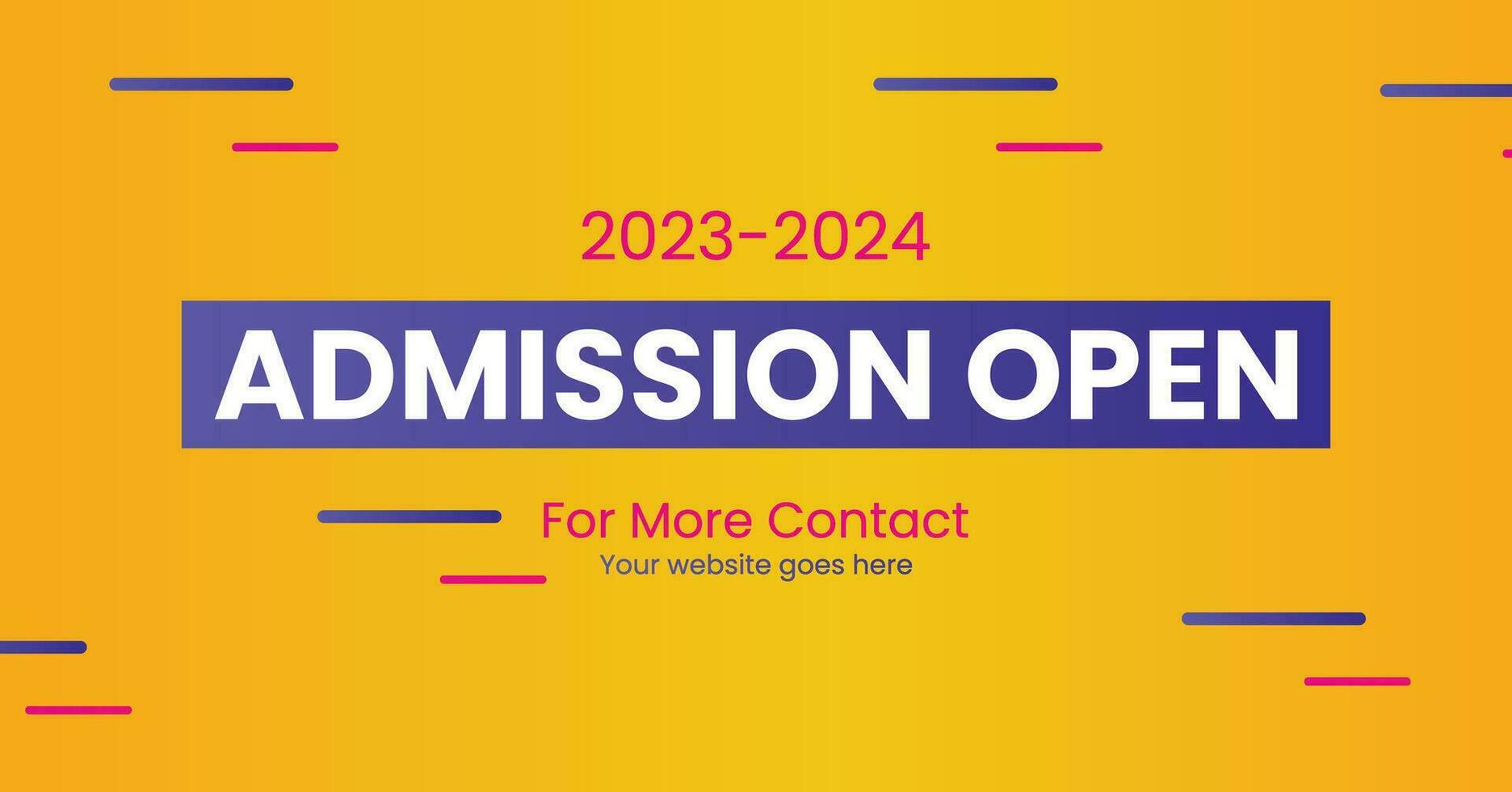 2023 2024 Admission Open Twitter Ad banner template vector