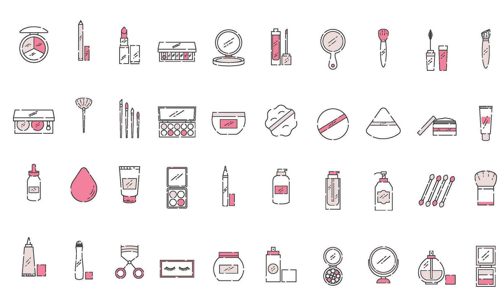 Set of make up icons Fashion icon Vector