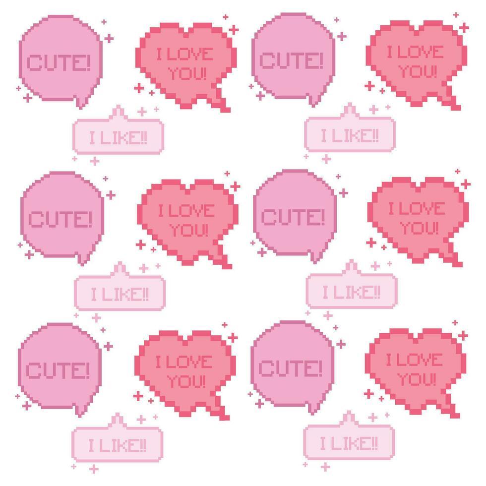 Seamless pattern with pixelated comic speech bubble chats Vector