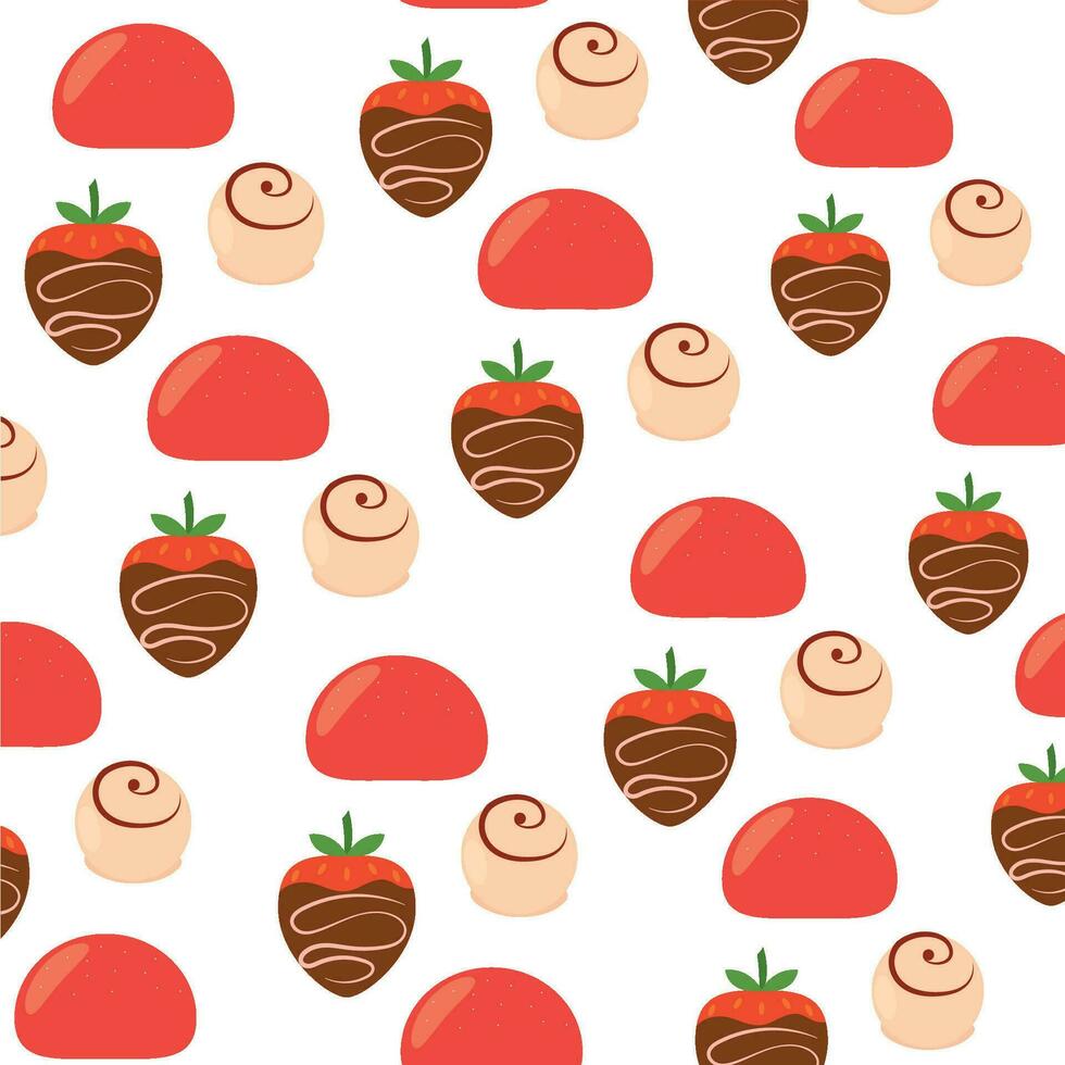 Colored seamless pattern background with chocolate candies Vector