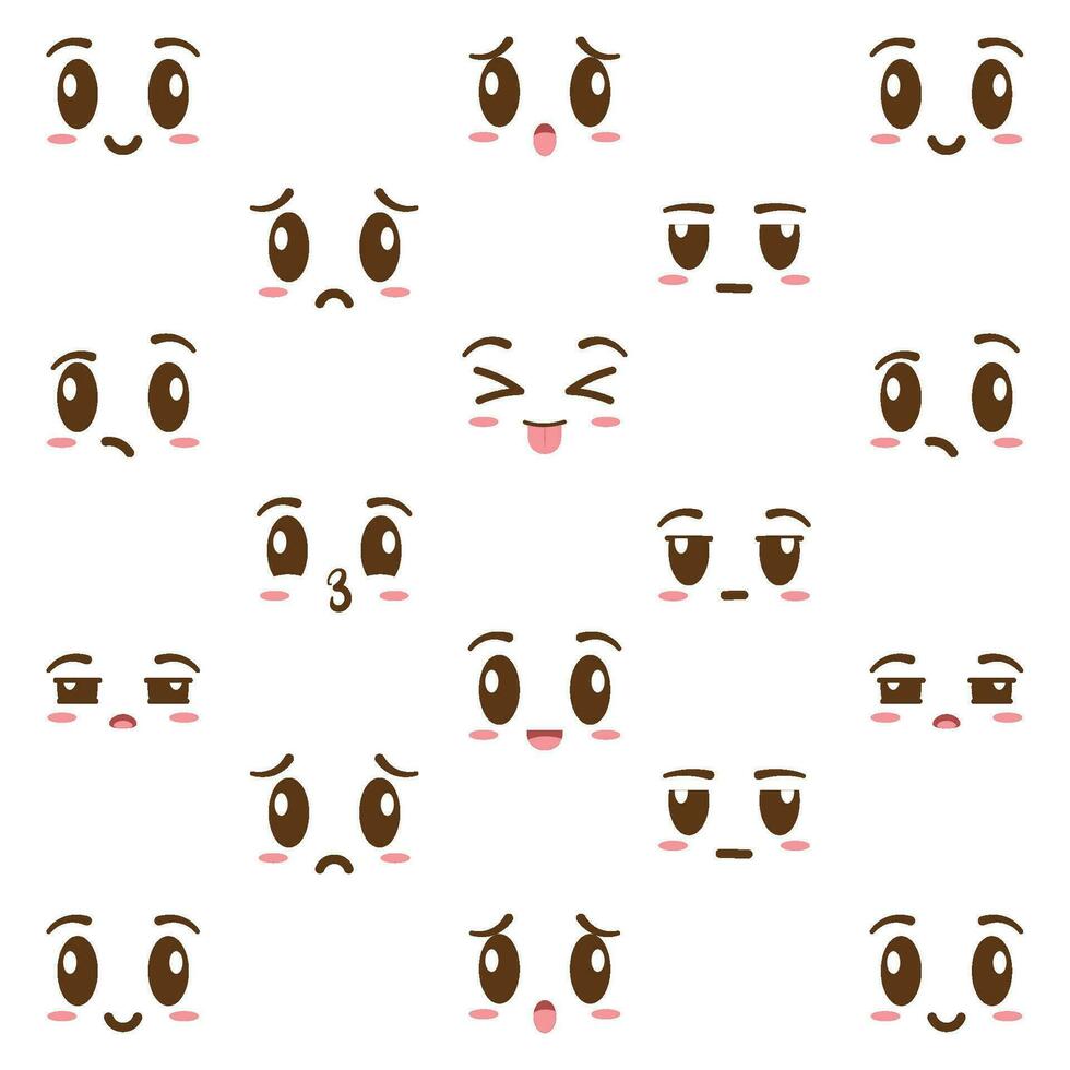 Seamless pattern background with borderless facial expressions Vector