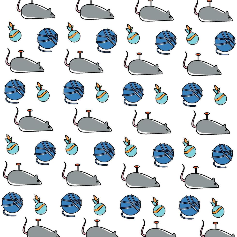 Seamless pattern background with pet object icons Vector