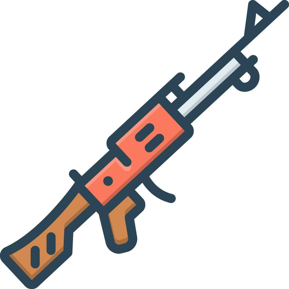 color icon for rifle vector