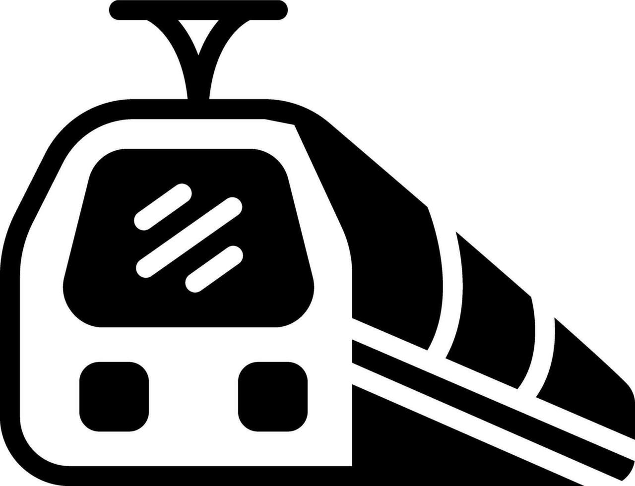 sólido icono para tren vector