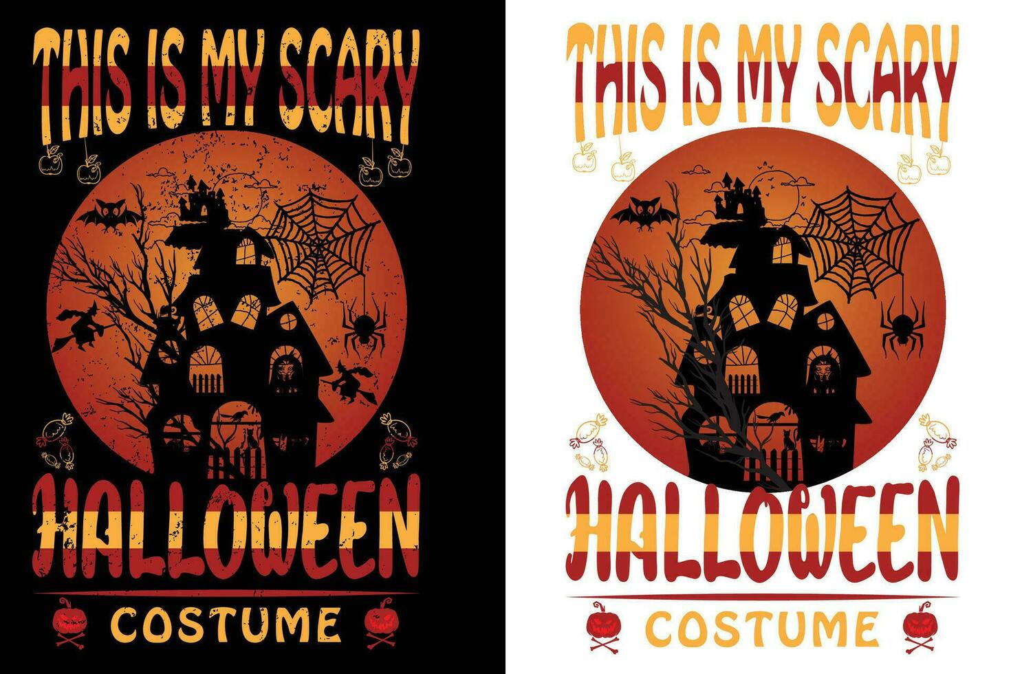hallowen t-shirt design, this is my scary hallowen costume design vector