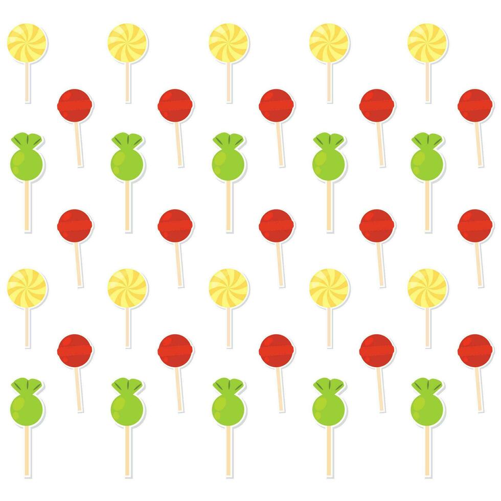 Colored seamless pattern background with lollipops Vector