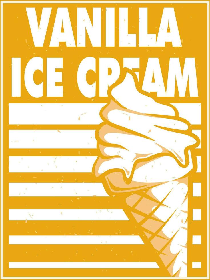 Vanilla ice cream poster design vector