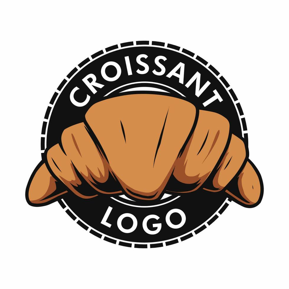 croissant pastry logo design for template vector