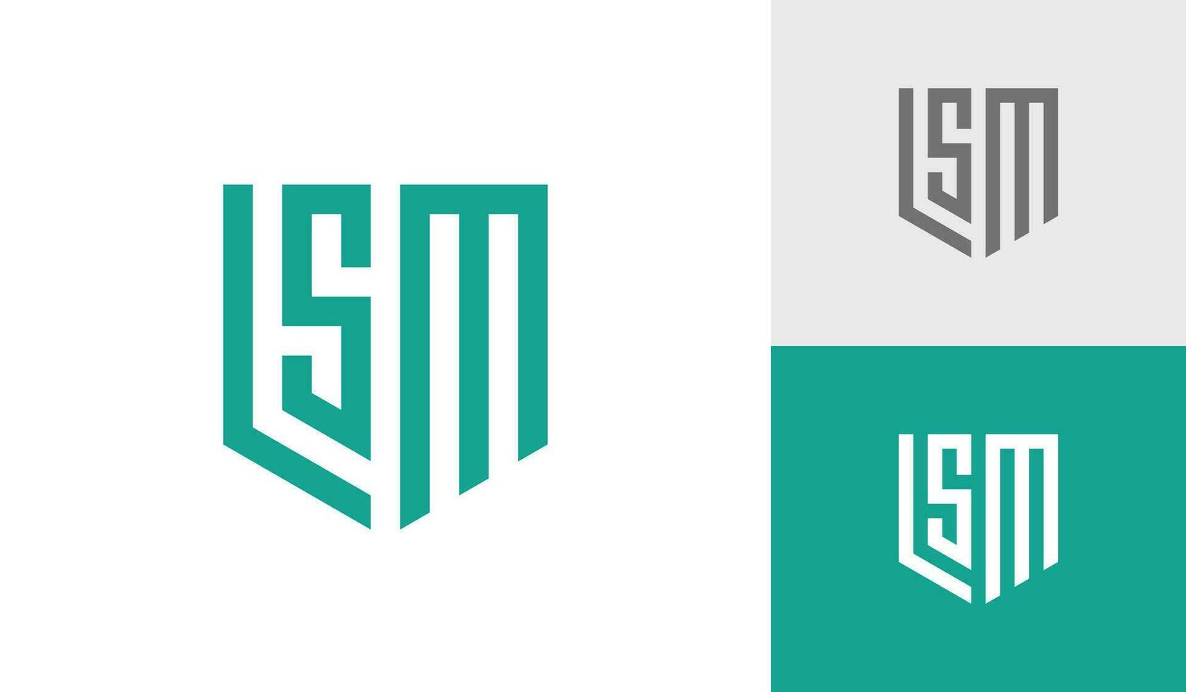 Letter LSM initial monogram emblem logo design vector