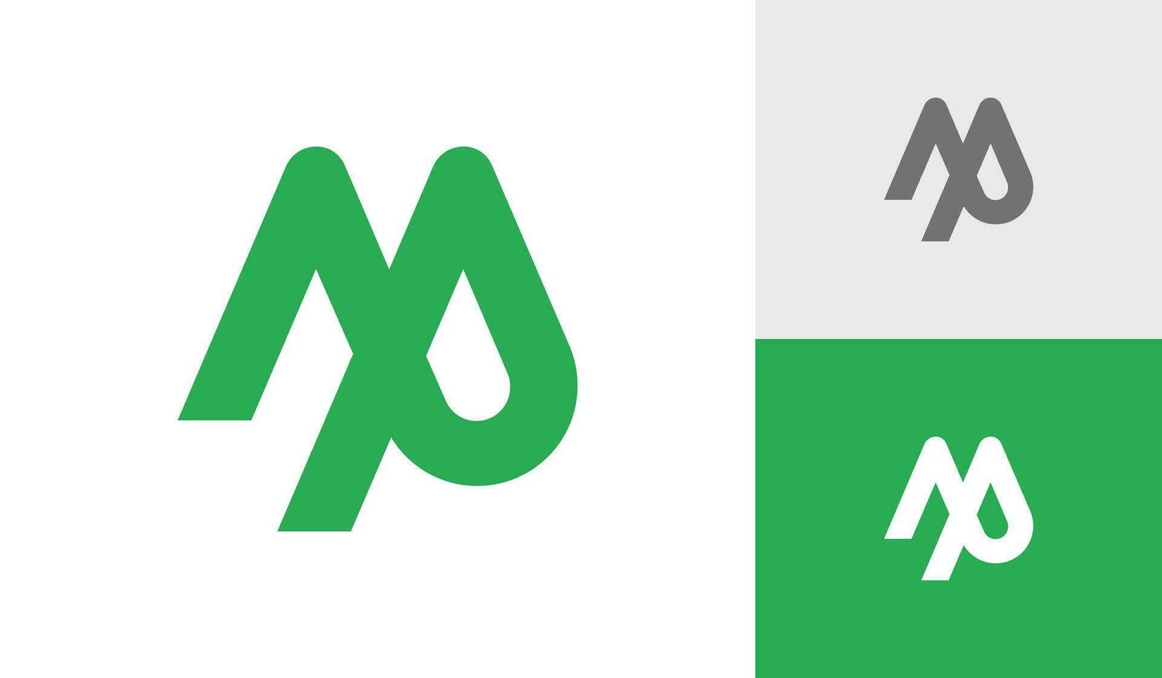 Letter MP initial monogram logo design vector