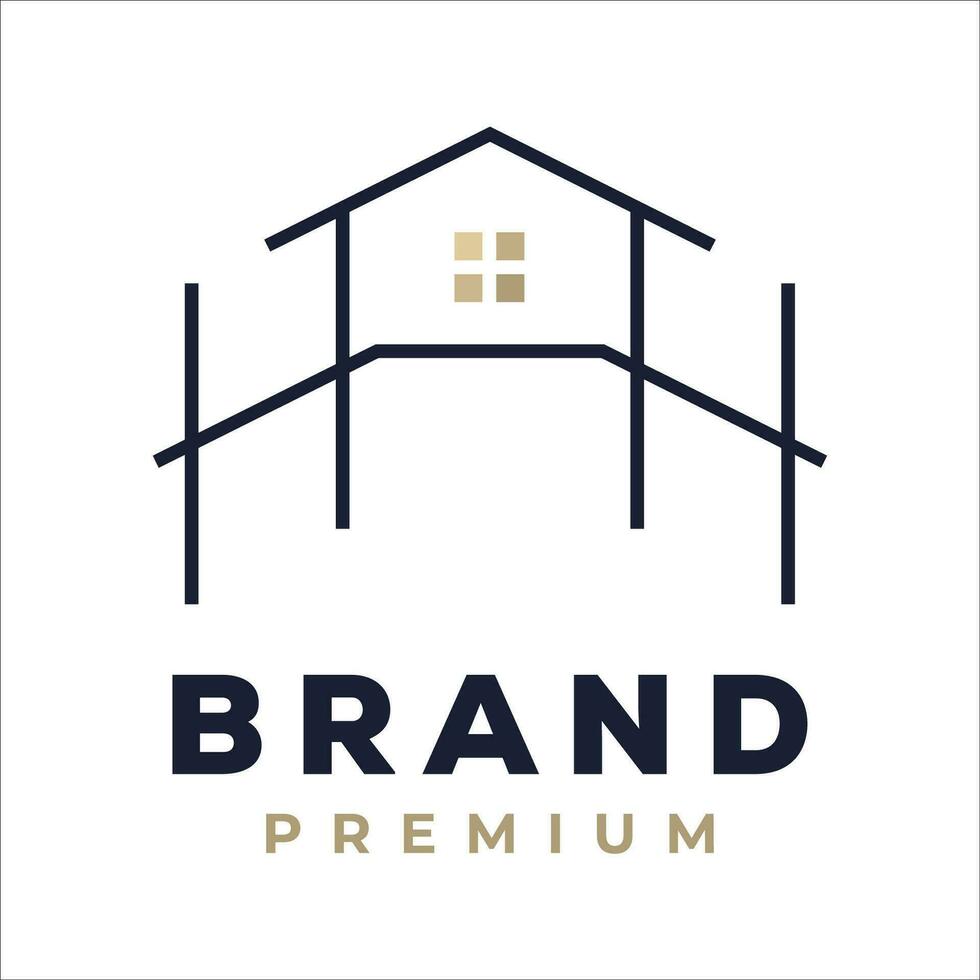 h real estate premium logo design vector