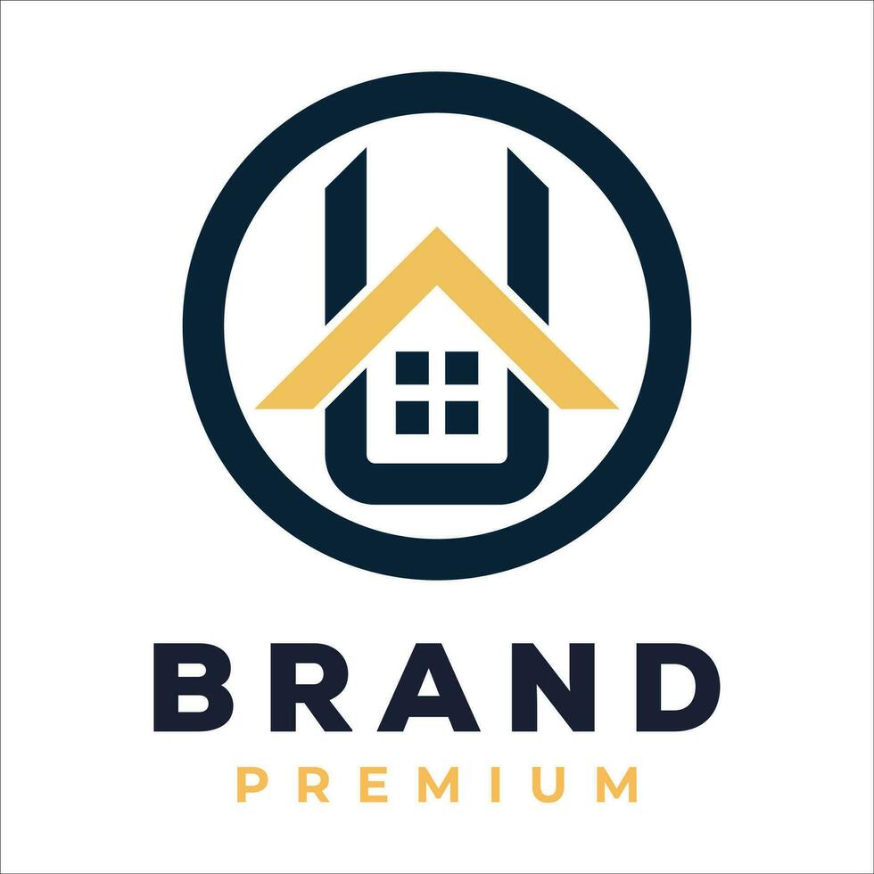 real estate logo design vector initial rr rb uh