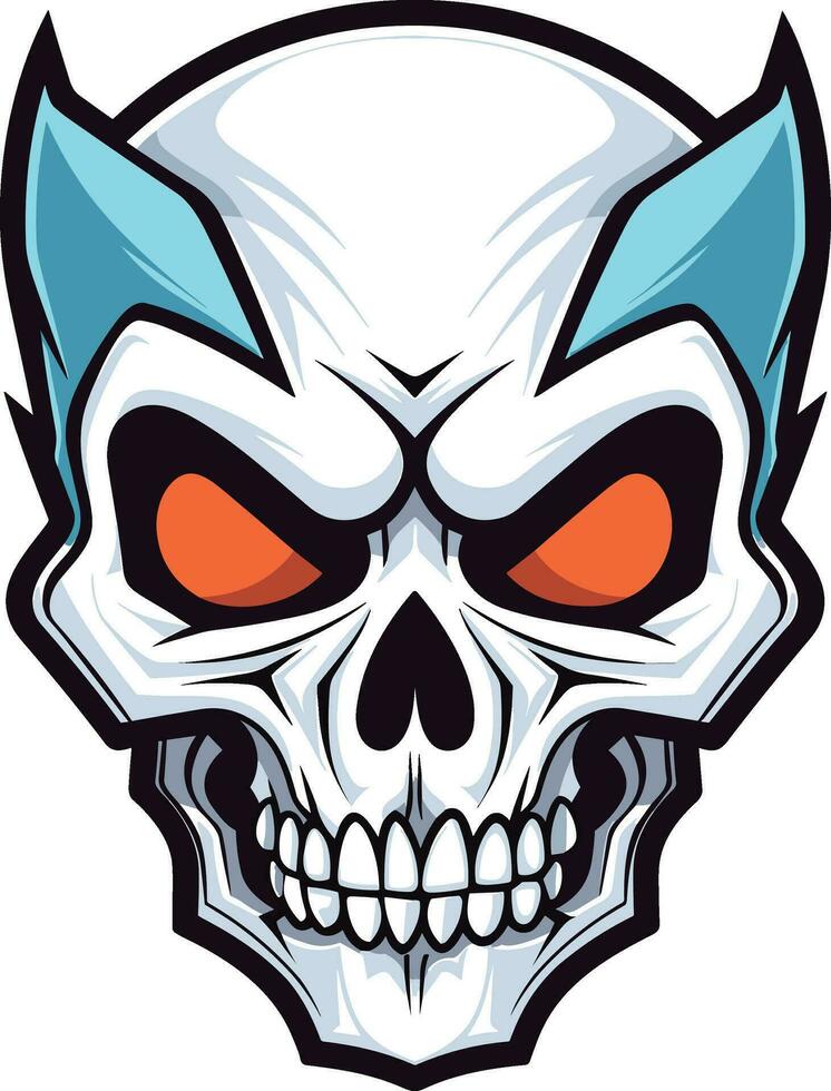 colorful skeleton head logo vector
