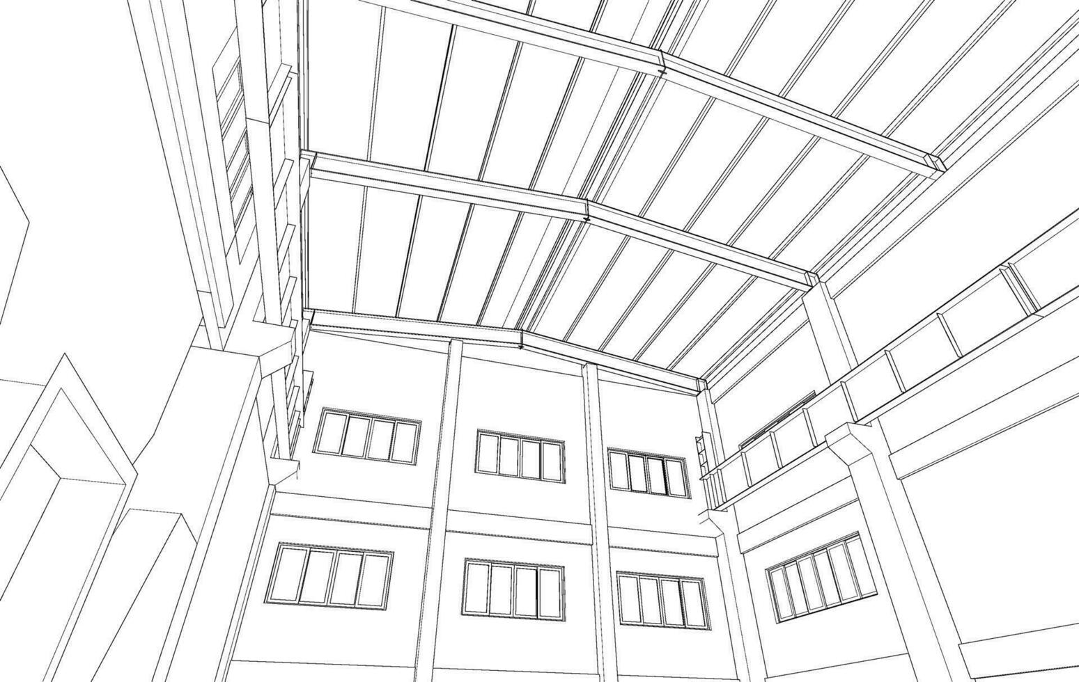 3D illustration of industrial building vector