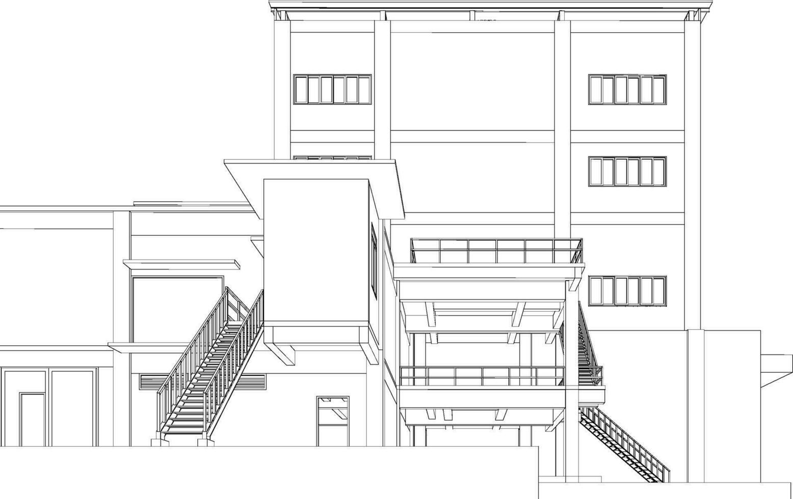 3D illustration of industrial building vector