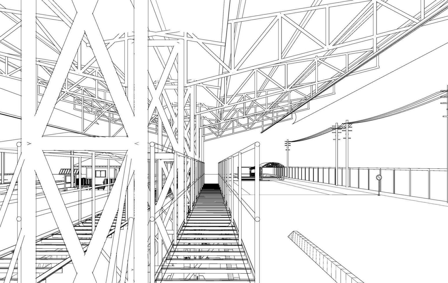 3d ilustración de industrial edificio vector