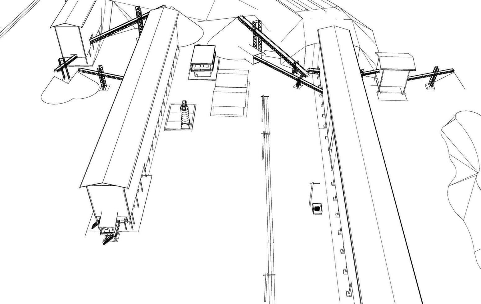 3d ilustración de industrial edificio vector