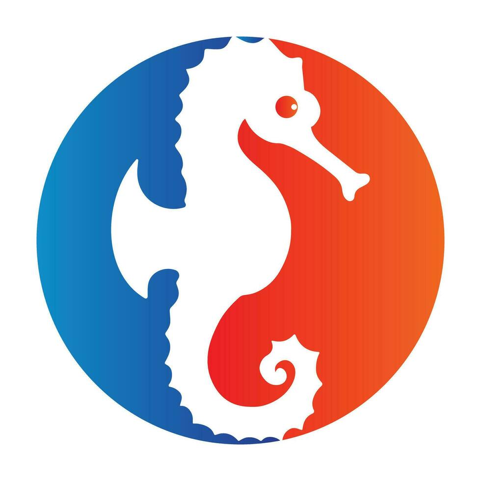 Seahorse inside a shape of circle vector illustration