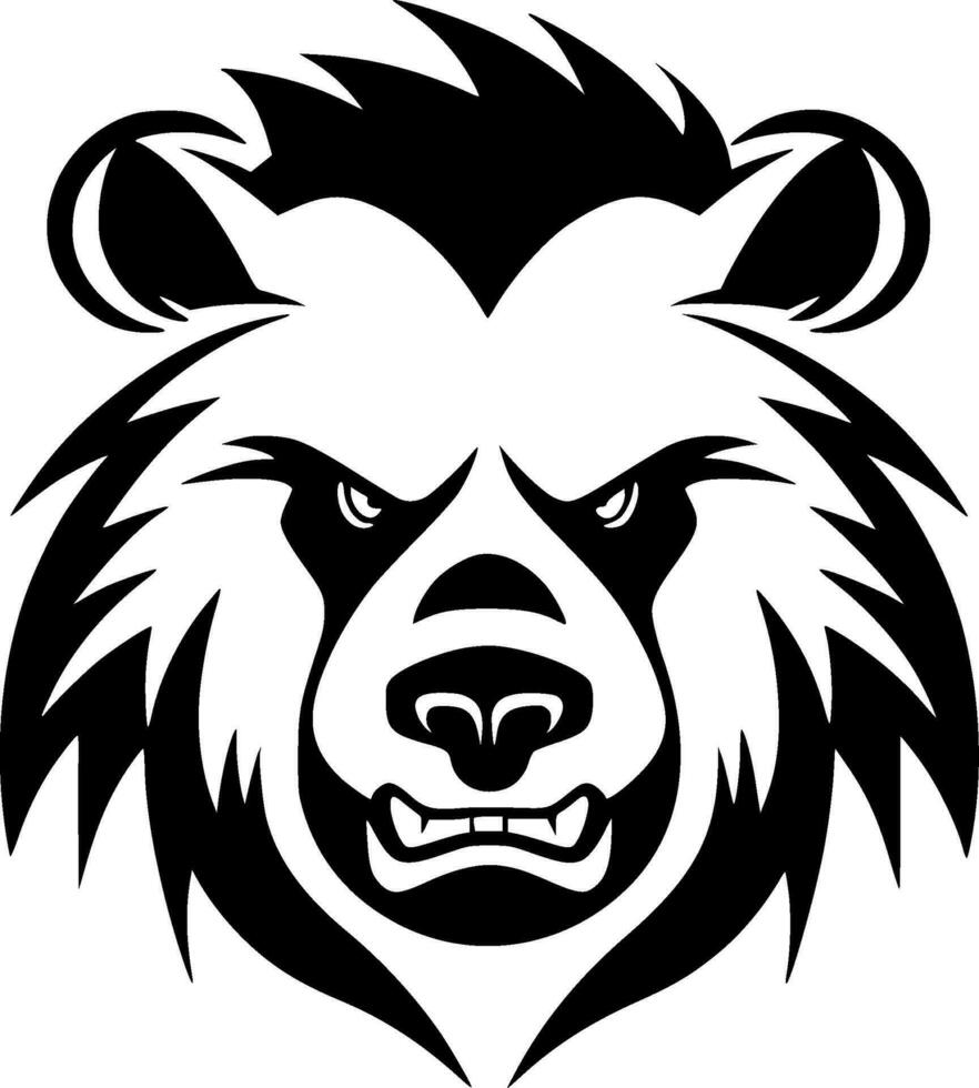 Panda, Minimalist and Simple Silhouette - Vector illustration