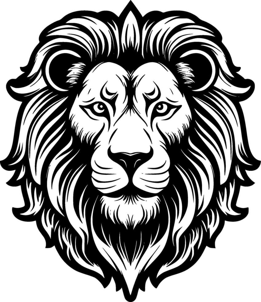 león, negro y blanco vector ilustración