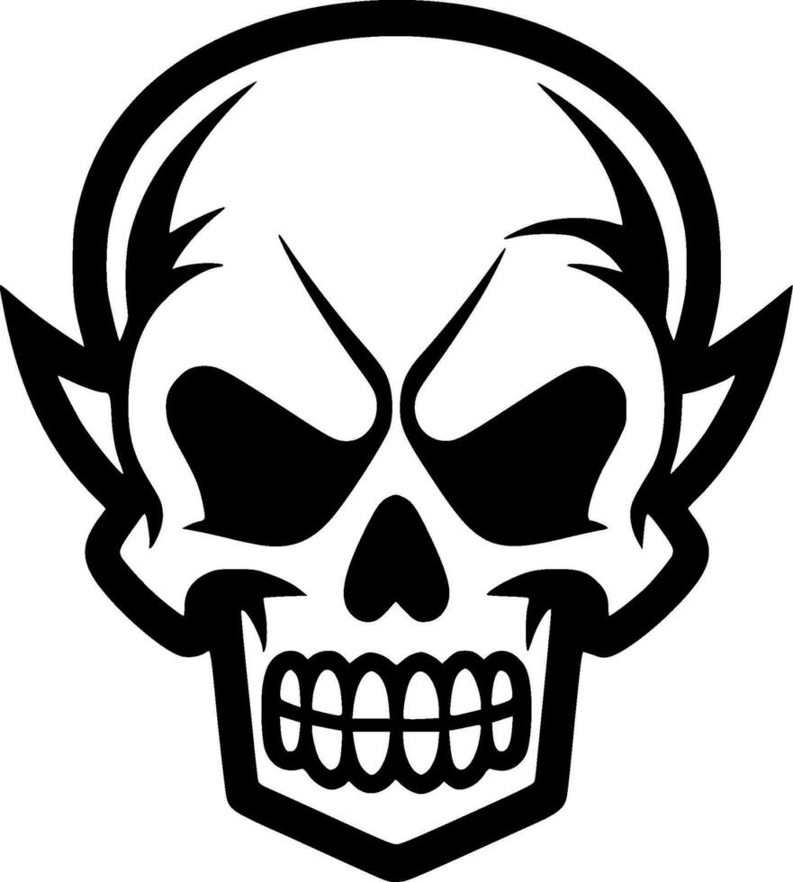 Skull - Black and White Isolated Icon - Vector illustration