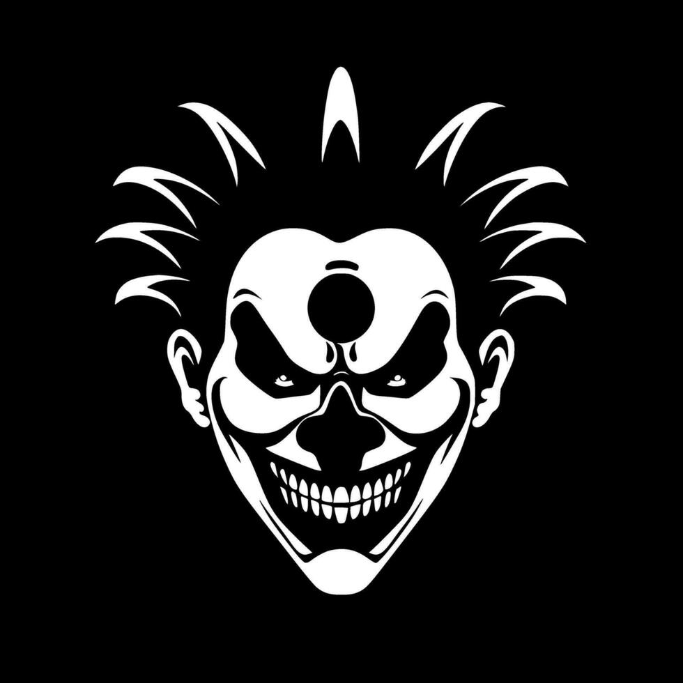 Clown, Black and White Vector illustration