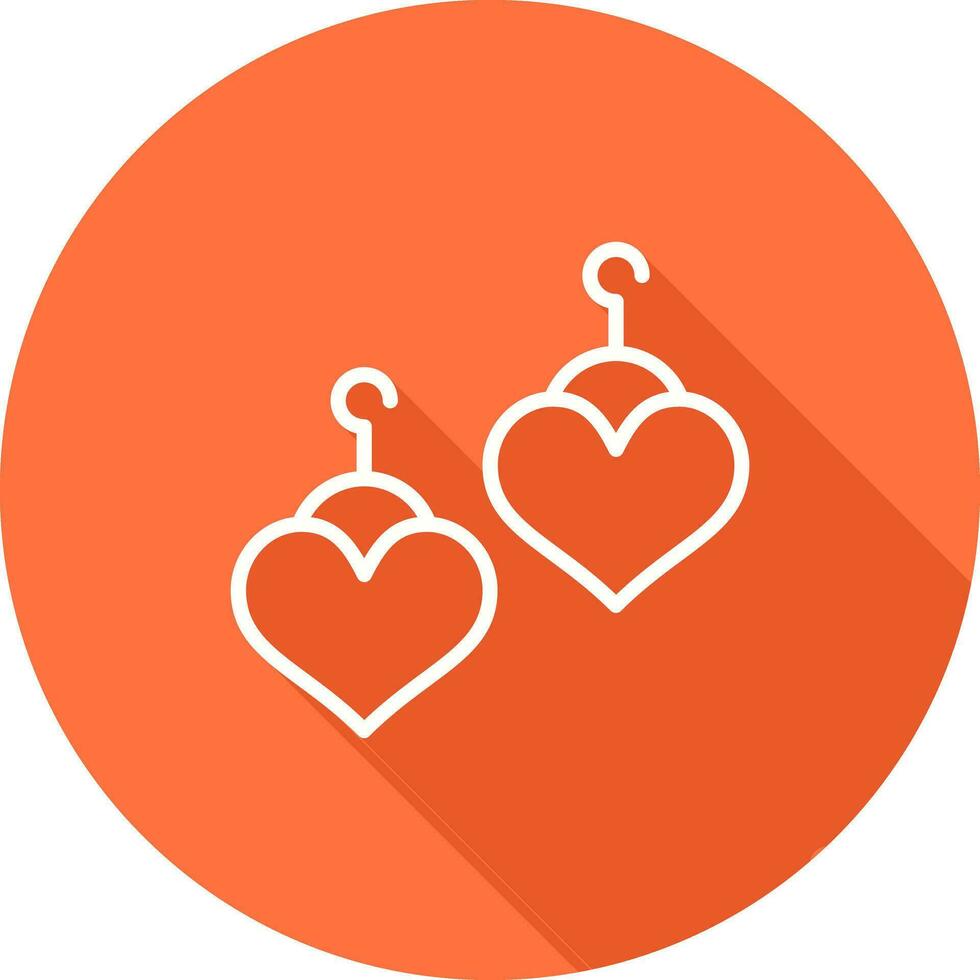 Heart Shaped Earrings Vector Icon