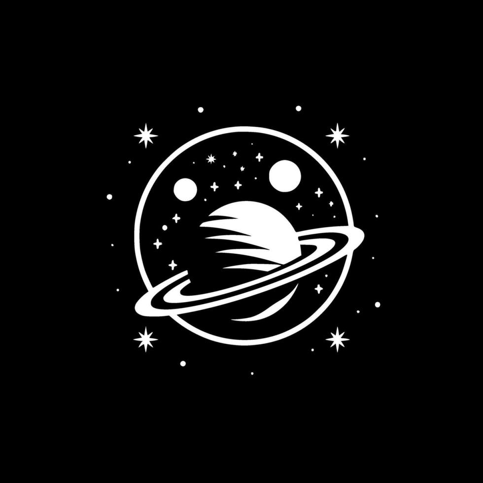 Space - Black and White Isolated Icon - Vector illustration