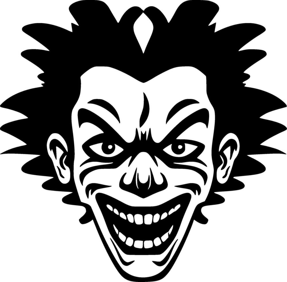 payaso - negro y blanco aislado icono - vector ilustración