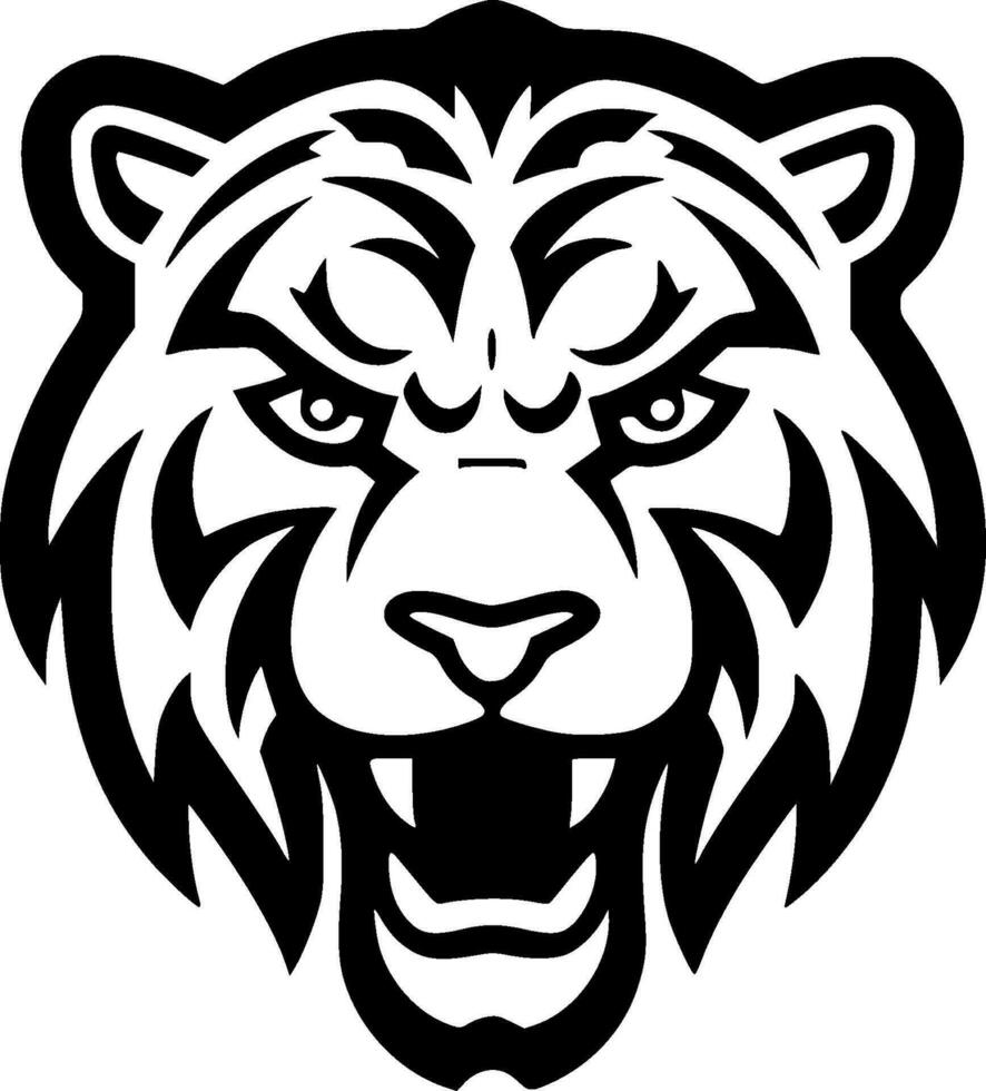 tigre, negro y blanco vector ilustración