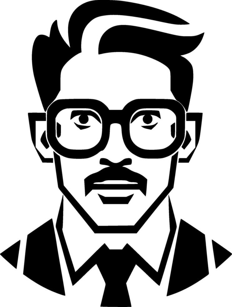 profesor - negro y blanco aislado icono - vector ilustración