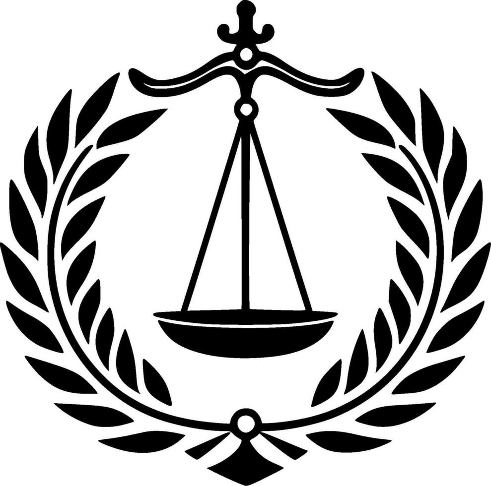 justicia - minimalista y plano logo - vector ilustración