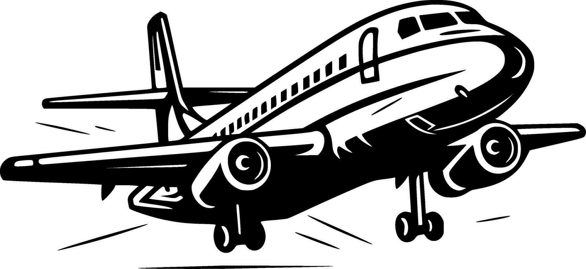 Plane, Minimalist and Simple Silhouette - Vector illustration